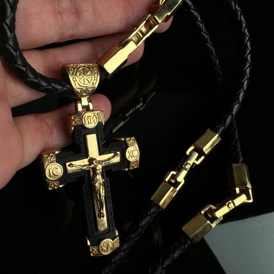 DivineGrace – Handcrafted Rosary with Ornate Golden Crosses
