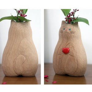 FelineFloral | Unique Hand-Painted Cat Vase