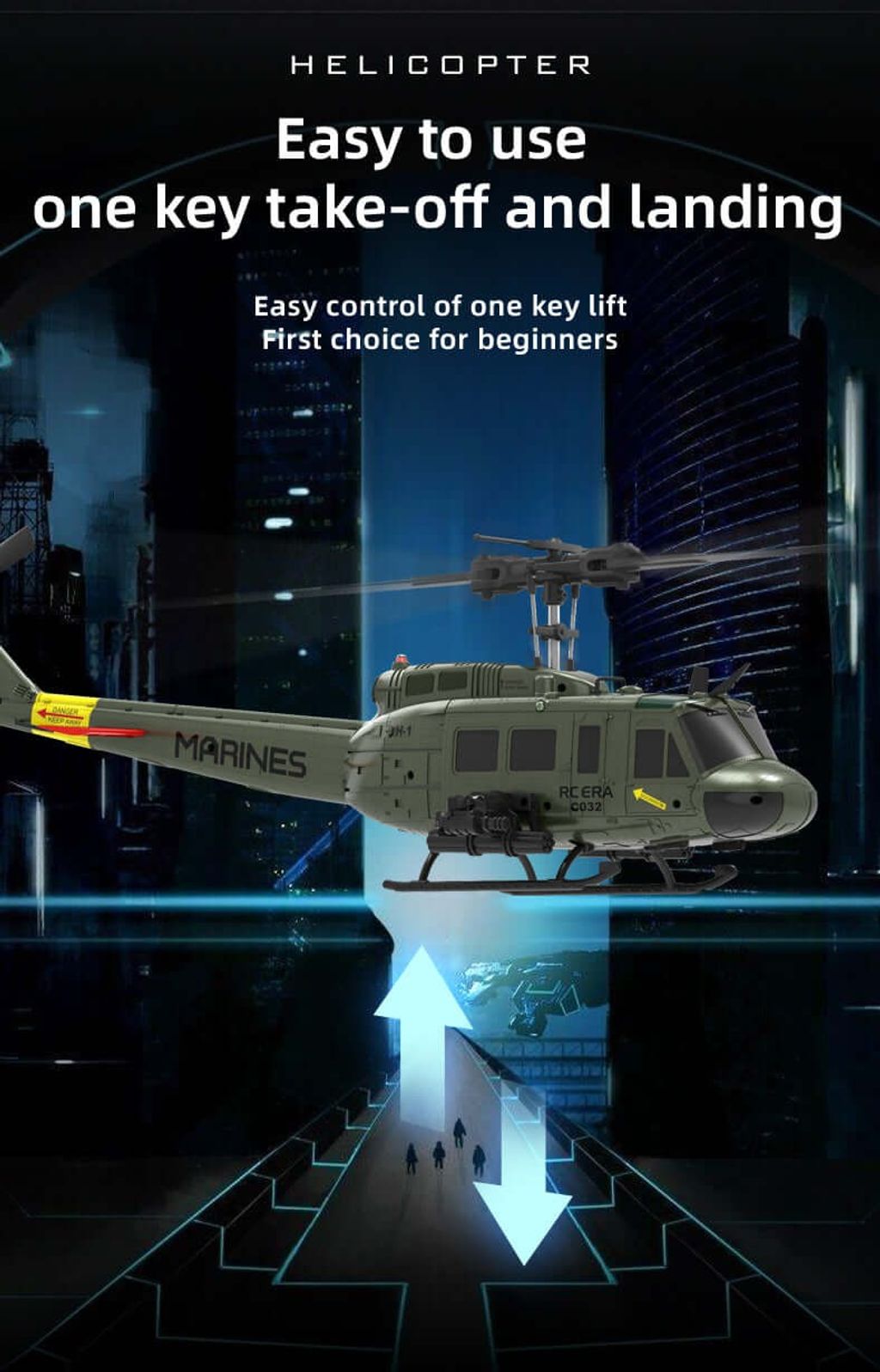 HeliForce - 3D Stunt Huey RC Helicopter for Precision Flying