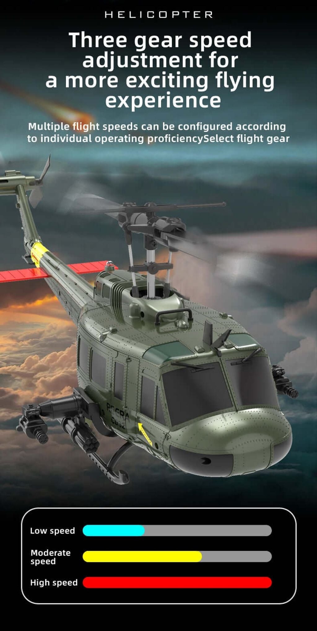HeliForce - 3D Stunt Huey RC Helicopter for Precision Flying