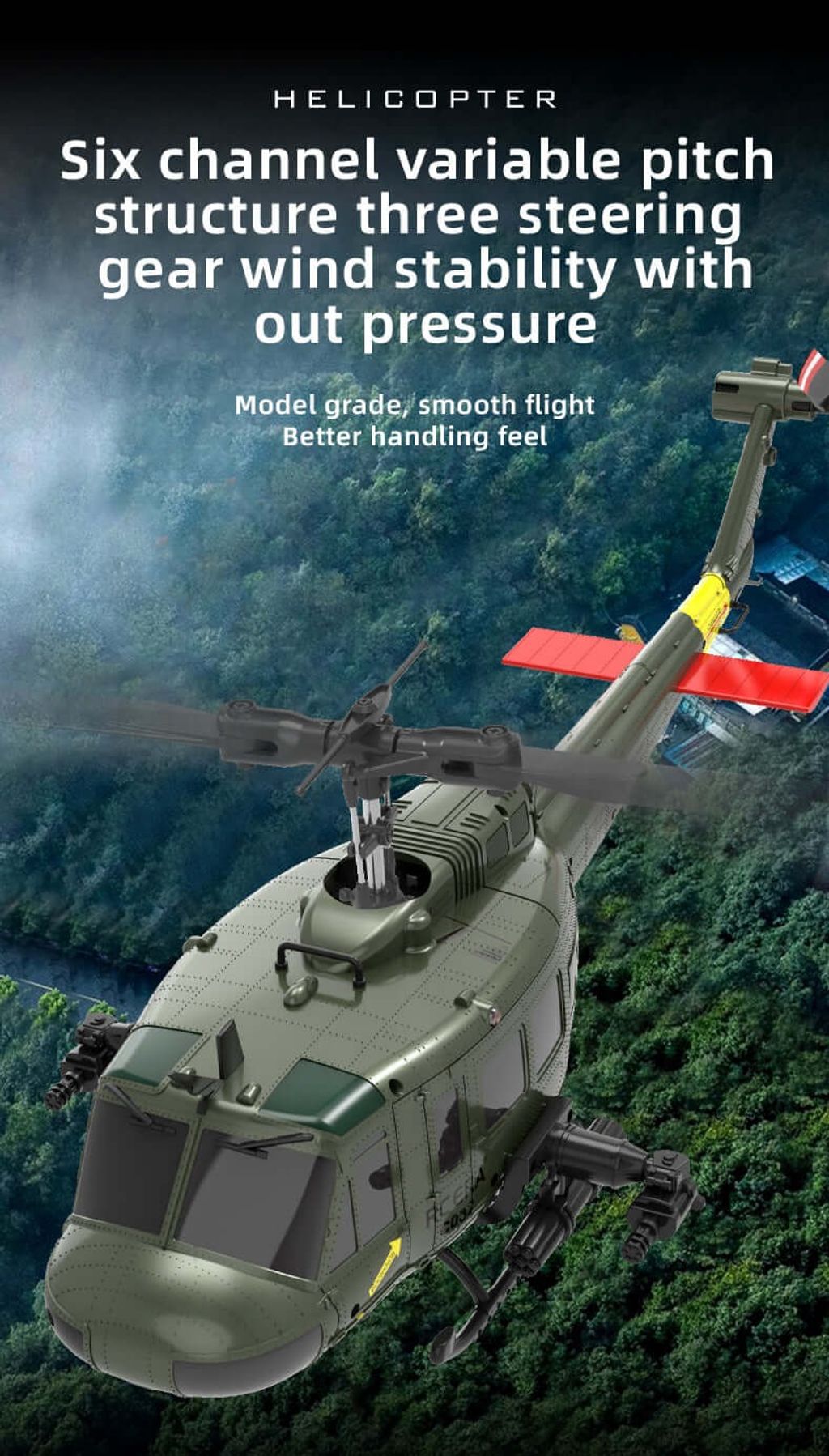 HeliForce - 3D Stunt Huey RC Helicopter for Precision Flying