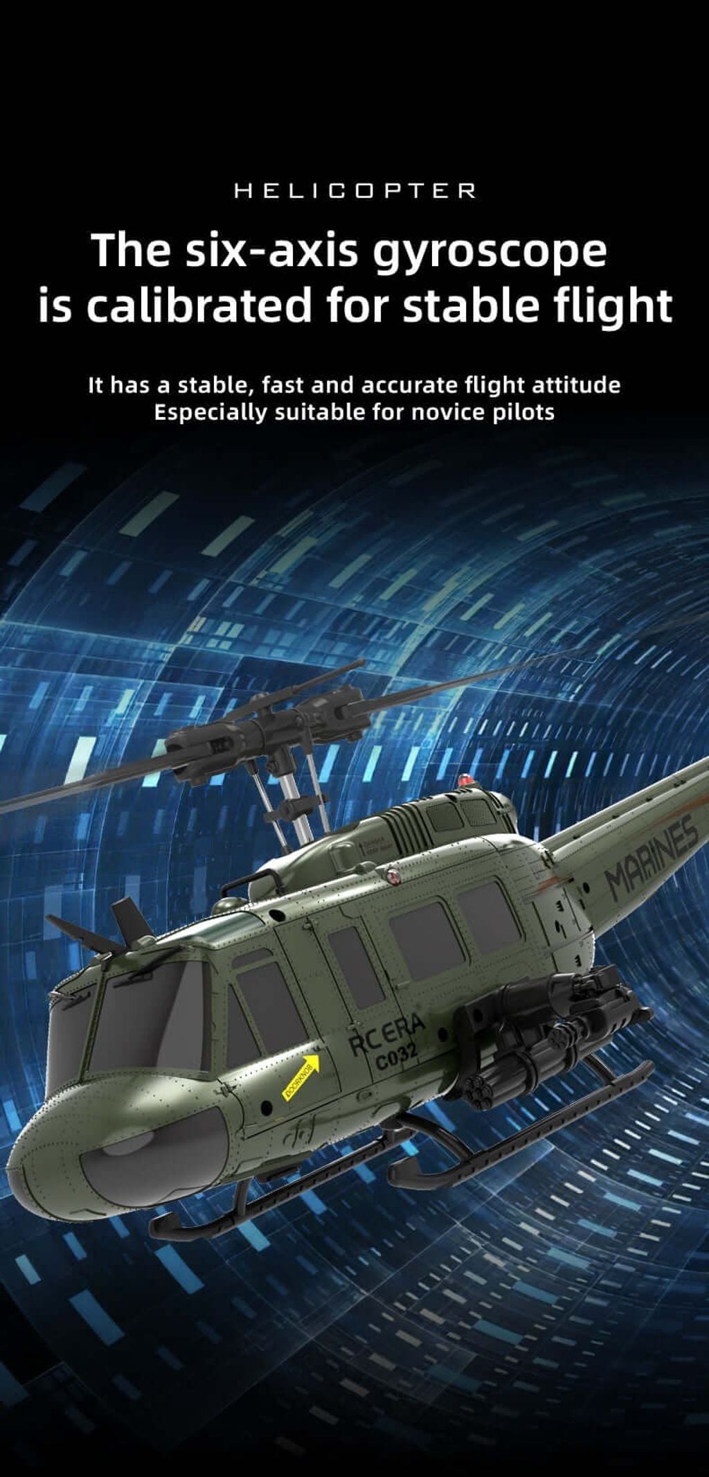 HeliForce - 3D Stunt Huey RC Helicopter for Precision Flying