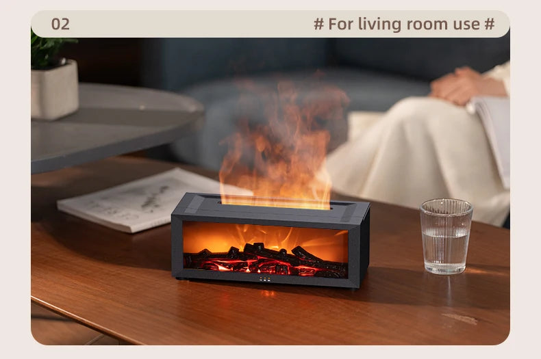 BlissFire - LED Flame Diffuser | Relax with Warm Glow & Mist
