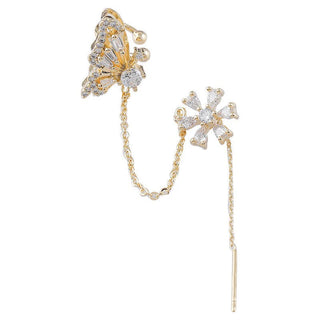 FloraWing – Butterfly & Bloom Ear Cuff Earrings