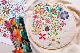 BloomNest – Daily Floral Cross Stitch Set