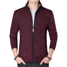 AuraKnit – Men's Fashion Stand Collar Cardigan Sweater