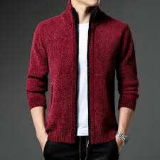 AuraKnit – Men's Fashion Stand Collar Cardigan Sweater