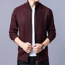 AuraKnit – Men's Fashion Stand Collar Cardigan Sweater