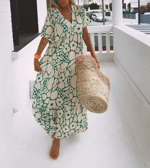 FloraFemme – Short Sleeved Printed Summer Dress