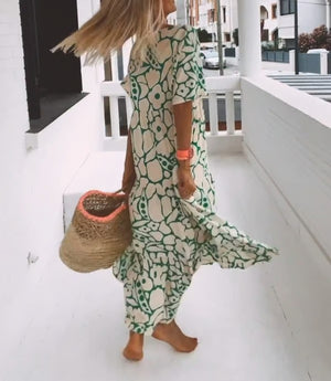 FloraFemme – Short Sleeved Printed Summer Dress