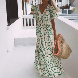 FloraFemme – Short Sleeved Printed Summer Dress