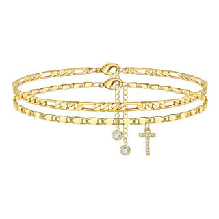 ShineScript – Layered Anklet Bracelets with Letters