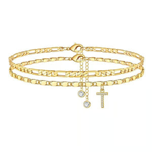 ShineScript – Layered Anklet Bracelets with Letters