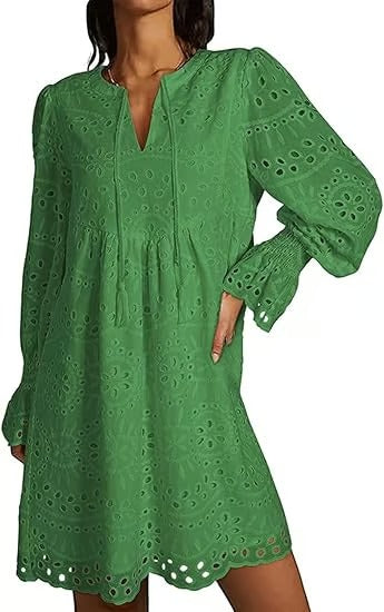 PetalEase – Soft Eyelet Lace Dress