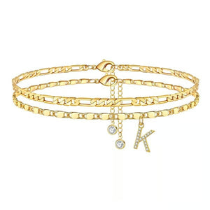 ShineScript – Layered Anklet Bracelets with Letters