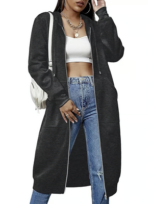 CozyZip – Casual Polyester Hoodie for Women