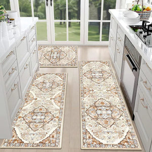 RusticTread – Boho Non-Slip Kitchen Rug Set