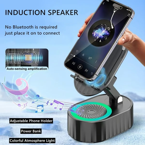 EchoDock – Smart Stand with Induction Speaker / Power Bank And Light Ambience