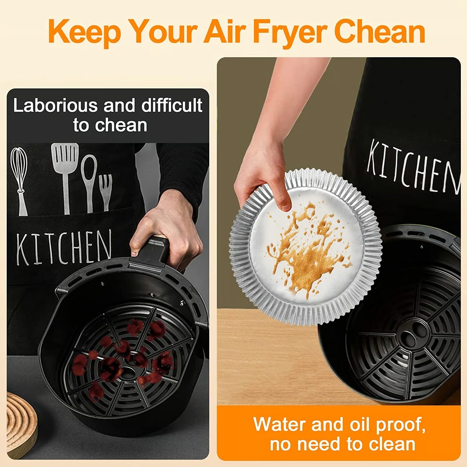 CrispGuard – Reusable Air Fryer Foil Liners (50 pcs)