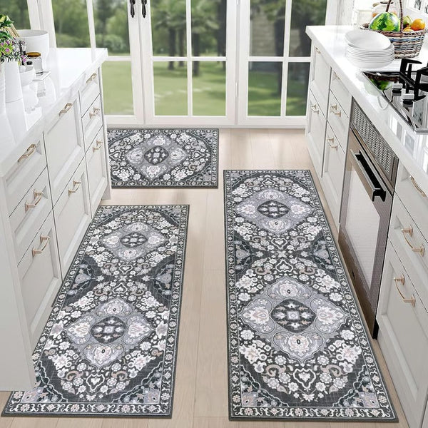 RusticTread – Boho Non-Slip Kitchen Rug Set