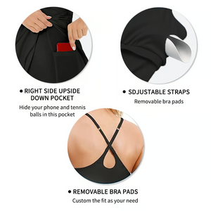 ShapeLuxe – Backless Fitness Dress for Effortless Style & Support