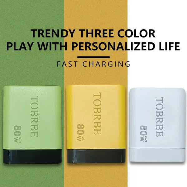 Tobrbe – Compact 80W GaN Charger with Dual Ports
