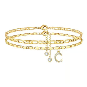 ShineScript – Layered Anklet Bracelets with Letters
