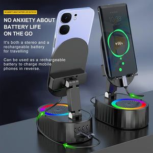EchoDock – Smart Stand with Induction Speaker / Power Bank And Light Ambience
