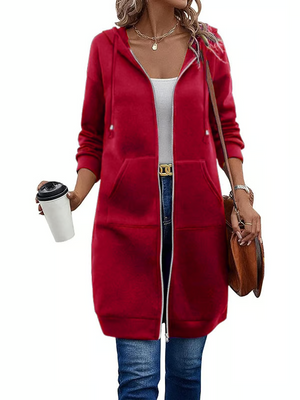 CozyZip – Casual Polyester Hoodie for Women