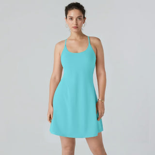 ShapeLuxe – Backless Fitness Dress for Effortless Style & Support
