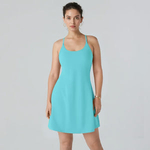 ShapeLuxe – Backless Fitness Dress for Effortless Style & Support