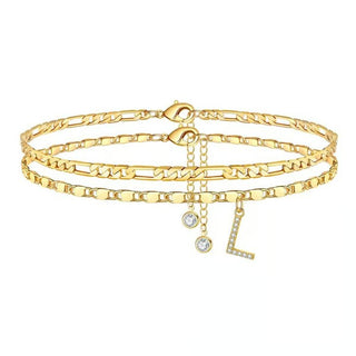 ShineScript – Layered Anklet Bracelets with Letters