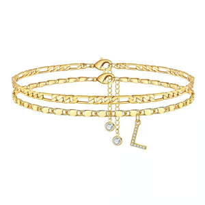ShineScript – Layered Anklet Bracelets with Letters