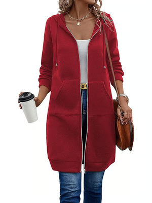 CozyZip – Casual Polyester Hoodie for Women