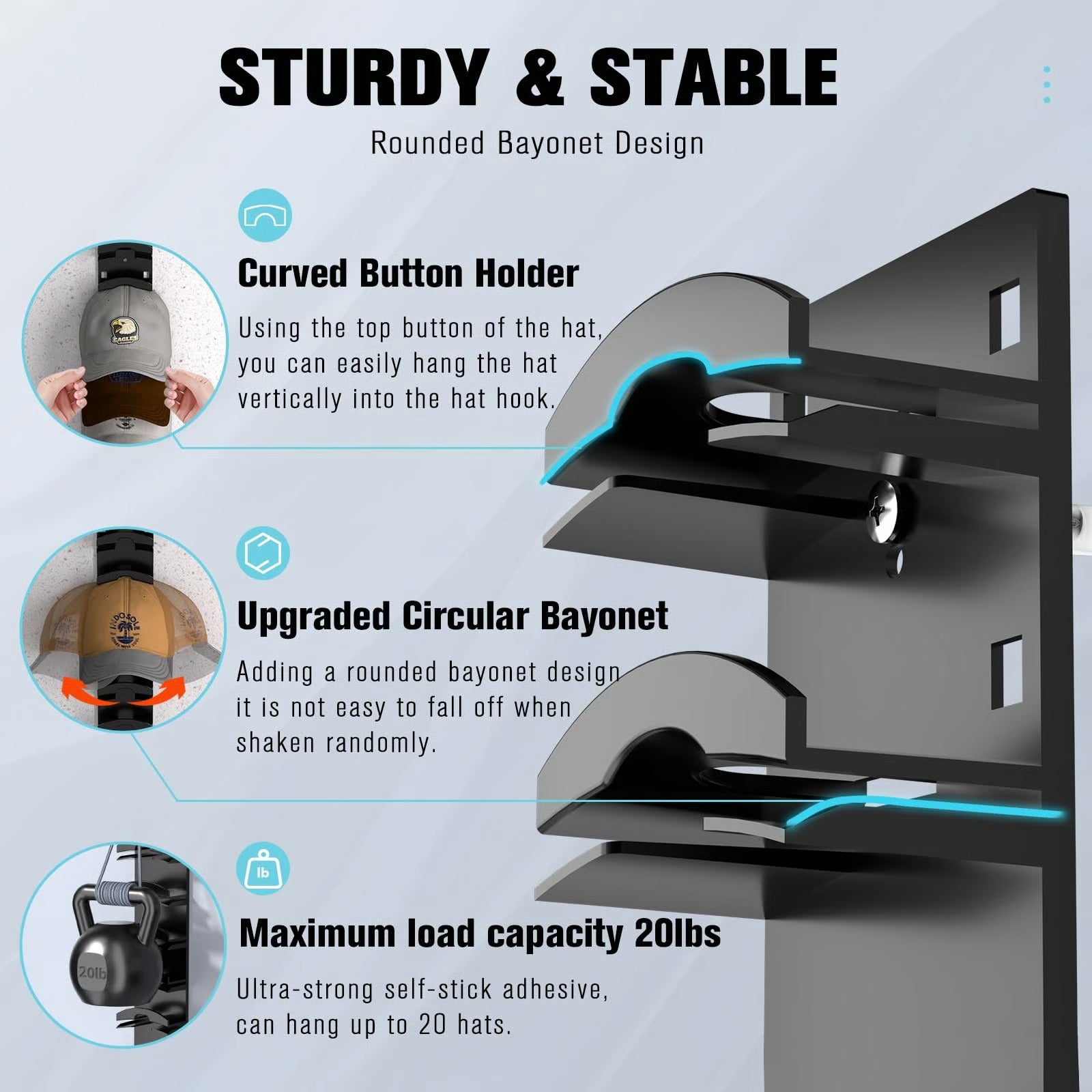 HatStack – Vertical Storage Rack for Baseball Caps