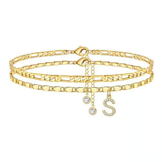 ShineScript – Layered Anklet Bracelets with Letters