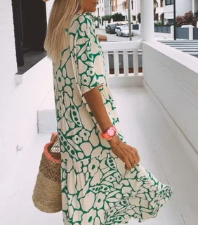 FloraFemme – Short Sleeved Printed Summer Dress
