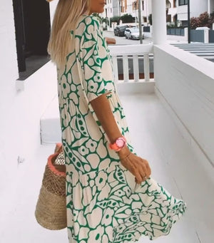 FloraFemme – Short Sleeved Printed Summer Dress