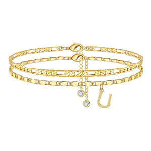 ShineScript – Layered Anklet Bracelets with Letters