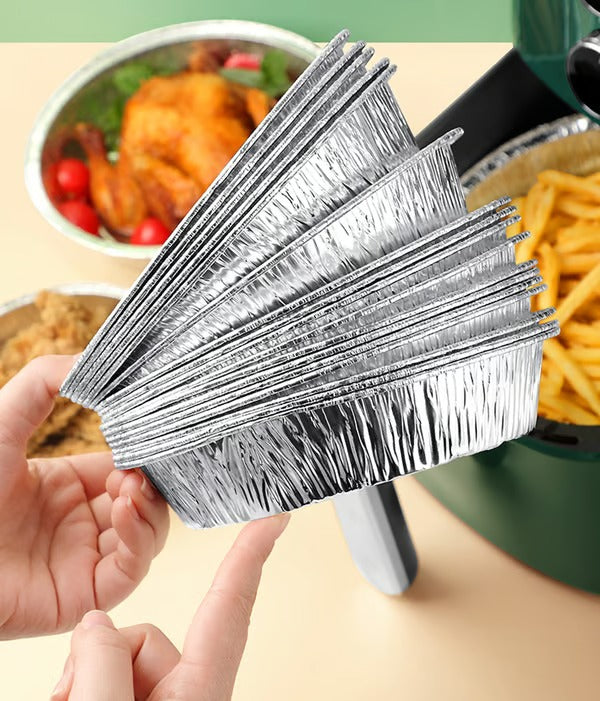 CrispGuard – Reusable Air Fryer Foil Liners (50 pcs)