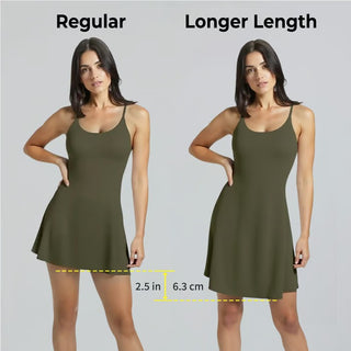 ShapeLuxe – Backless Fitness Dress for Effortless Style & Support