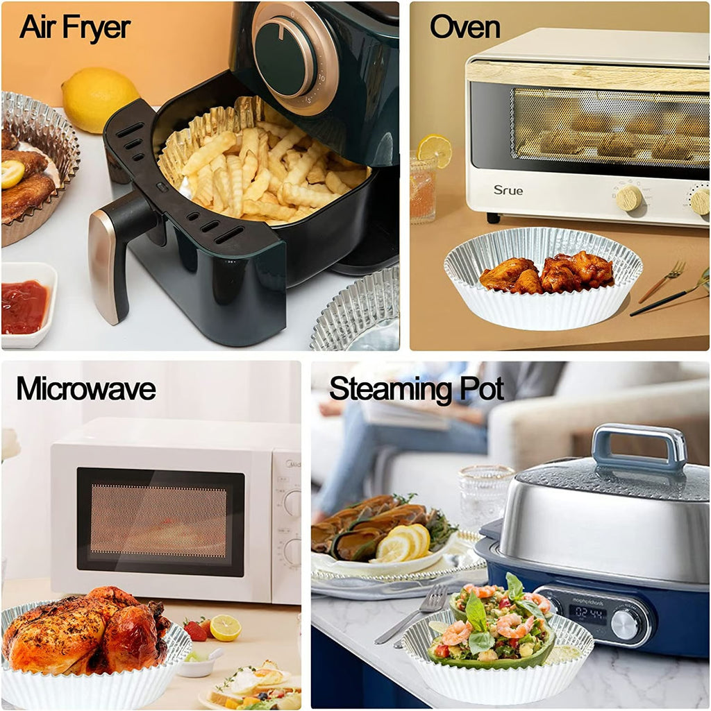 CrispGuard – Reusable Air Fryer Foil Liners (50 pcs)