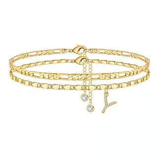 ShineScript – Layered Anklet Bracelets with Letters
