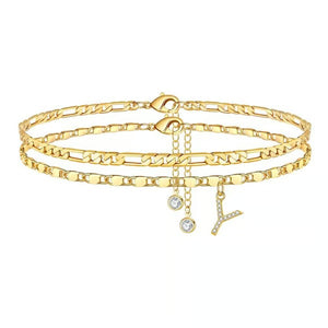 ShineScript – Layered Anklet Bracelets with Letters