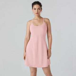 ShapeLuxe – Backless Fitness Dress for Effortless Style & Support