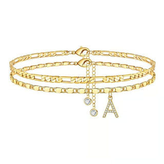 ShineScript – Layered Anklet Bracelets with Letters