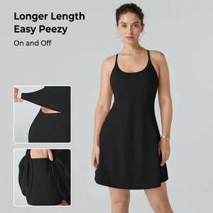 ShapeLuxe – Backless Fitness Dress for Effortless Style & Support