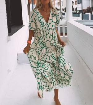 FloraFemme – Short Sleeved Printed Summer Dress