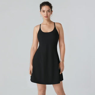 ShapeLuxe – Backless Fitness Dress for Effortless Style & Support