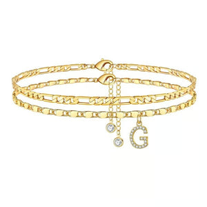 ShineScript – Layered Anklet Bracelets with Letters